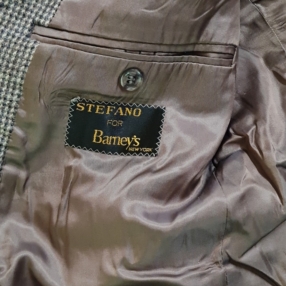 VTG Barney's 100% Wool Suit Jacket Tweed Small - Picture 8 of 13